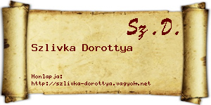 Szlivka Dorottya névjegykártya